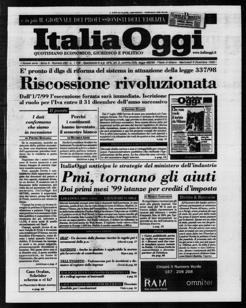 Italia oggi : quotidiano di economia finanza e politica